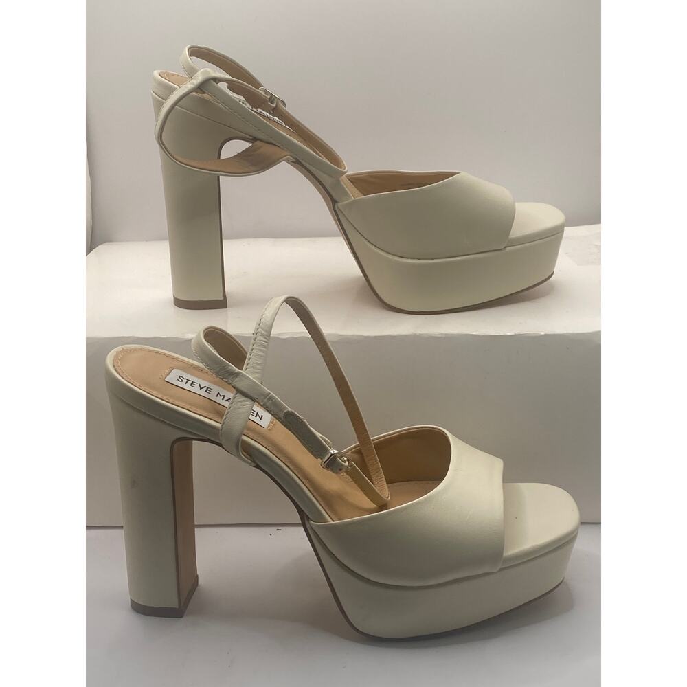 Steven Madden Assured Bone Leather Women’s Sandals Size 7.5M